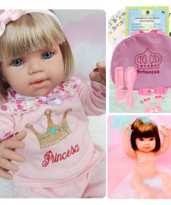Bebê Reborn Baby Boneca Cabelos Castanhos + Enxoval Completo