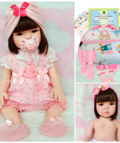 Bebê Reborn Menina 100% Silicone Enxoval Completo + Bolsa