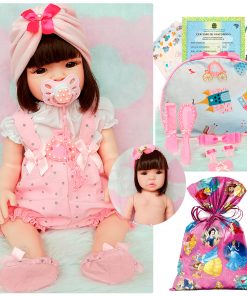 Boneca Bebê Baby Real Reborn Realista Bolsa + 28 Itens para Presente